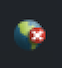 (a world with a red `x' on it)